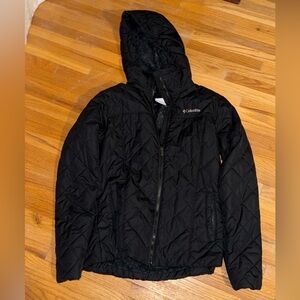 Columbia Black Quilted Jacket with Hood
